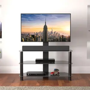 AVF Classic 1m Glass Corner TV Stand for TVs 32-60" - Black