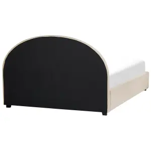 Boucle EU Super King Size Ottoman Bed Beige VAUCLUSE