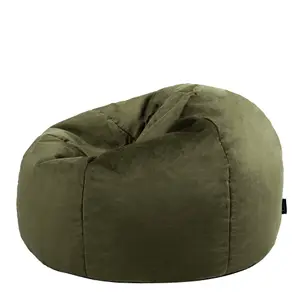 icon Aurora Classic Velvet Bean Bag Chair Olive Green Bean Bags