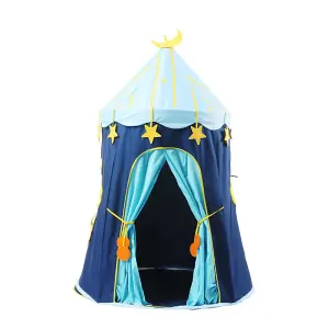 Blue Portable Kids Tent Indoor Outdoor Play Tent Teepee Indoor Playhouse Children's Castle with Carry Bags