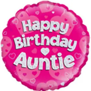 Oaktree 18 Inch Holographic Foil Birthday Auntie Balloon Pink (18 inches)