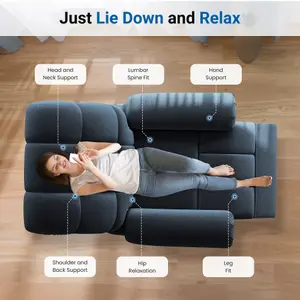 Electric Recline Sofa Chair for Adults with USB Port,Comfy Teddy Fleece Adjustable, Blue Grey