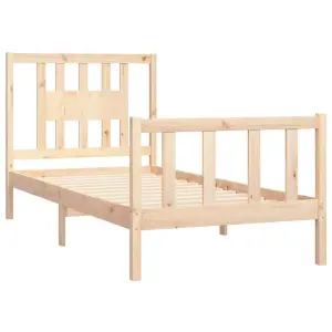 Berkfield Bed Frame with Headboard Solid Wood Pine 90x200 cm