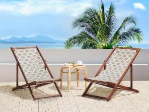 Sun Lounger Wood Dark Wood ANZIO