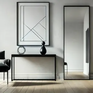 Jobu Home - Takara, Full Length Black Metal Rectangle Mirror - 150cm x 60cm