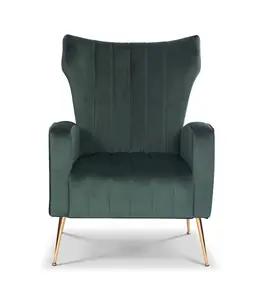 Velvet Bottle Green Talia Accent Chair