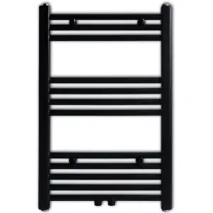 Black Bathroom Central Heating Towel Rail Radiator Straight 500x764mm