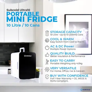 Subcold Ultra 10L Mini Fridge - Black