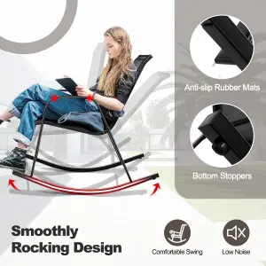 Costway Patio Rocking Chair Set of 2 Outdoor All-weather Metal Rockers