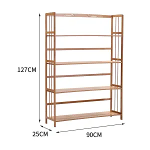 4-Tier Freestanding Bamboo Bookshelf Book Rack Organizer for Living Room Study Room Office 127 cm(H)