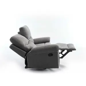 Fosse 2 Seater Manual Recliner Fabric Modern Living Sofa Dark Grey