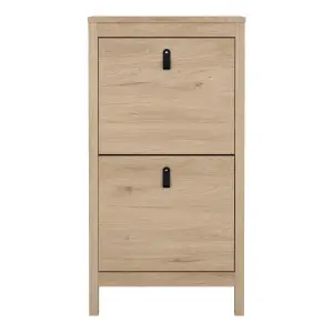 Barcelona Shoe Cabinet 2 Flap Doors in Jackson Hickory Oak