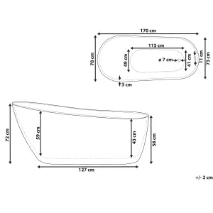 Freestanding Bath 1700 x 780 mm White SOLARTE