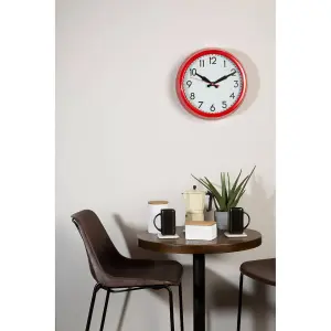 Maison by Premier Red Metal Lined Rim Wall Clock