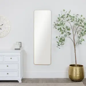 Melody Maison Tall Gold Curved Framed Wall / Leaner Mirror 145cm x 45cm