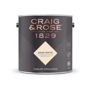 Craig & Rose 1829 Adam White  Chalky Emulsion paint, 2.51L