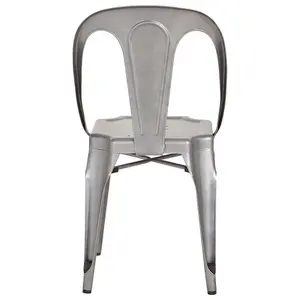 Interiors by Premier Grey Chair with Metal Frame, Comfy Grey Outdoor Metal Chair, Effortless Cleaning Metal Chair