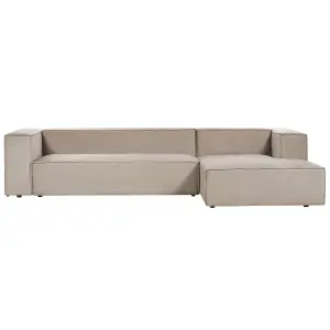 3 Seater Sofa VERNON Taupe Velvet Left Hand