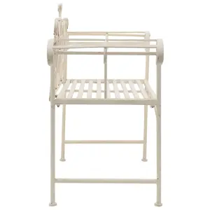 Berkfield Garden Bench 132 cm Metal Antique White