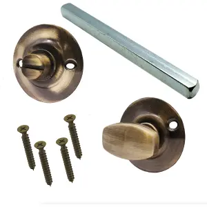 AFIT Antique Brass Bathroom Turn and Release 5mm Spindle