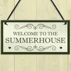 Welcome To The Summerhouse Sign Hanging Plaque New Home Gift Friendship Gift Home Decor