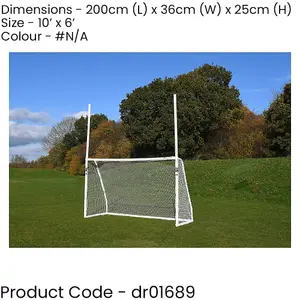 10 x 6 Feet GAA Match Approved Goal Posts & Net - All Weather Outdoor Rated