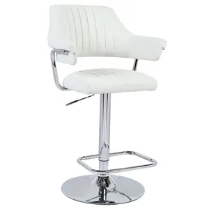 Tyonna Height Adjustable Swivel Bar Stool White