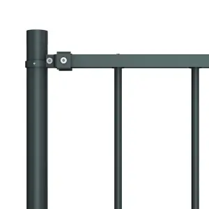 Berkfield Fence Panel with Posts Powder-coated Steel 1.7x1 m Anthracite