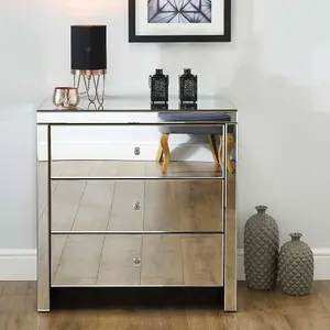 Birlea Seville 3 Drawer Chest Mirrored