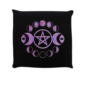 Grindstore Lunar Pentagram Cushion Black (One Size)