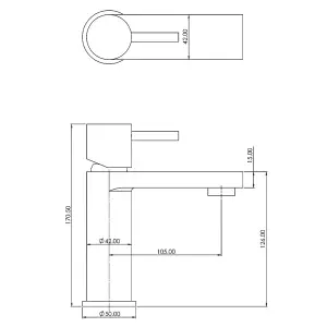 Flode Eslov Mono Basin Mixer Tap Copper