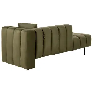 Right Hand Velvet Chaise Lounge Green LANNILS