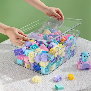 Transparent 4Pcs Stackable Plastic Storage Box Set