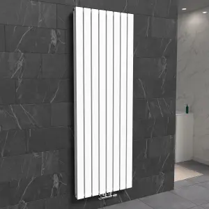 Nes Home 1800 X 546 mm Modern Central Connection Vertical Flat Panel White Designer Radiator