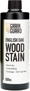 GRAIN GUARD Wood Stain - English Oak - Water Based & Low Odour - Easy Application - Quick Drying - 500ml