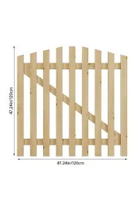 Durable Picket Fence Gate for Yards, Patios, and Garden Entrances W 120cm H 120cm