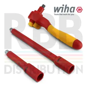 Wiha Electrician Ratchet Set 1/4 Inch 21 Piece VDE Insulated Hex Nut Drive 43025