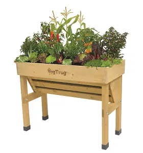 VegTrug Raised Garden Bed Wooden Planter- VegTrug Small  Wallhugger Natural