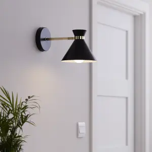 GoodHome Apennin Contemporary Matt Black Wall light