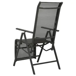 Berkfield Reclining Garden Chairs 2pcs Textilene and Aluminium Black