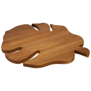 Interiors by Premier Leaf Design Chopping Board, Natural Wood Chopping Board For Kitchen Counter Top, Wood Chopping Board