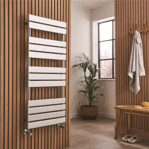 1200mm (H) x 600mm (W) - Chrome Vertical Bathroom Towel Radiator (Bath) - (1.20m x 0.6m) Depth 65mm