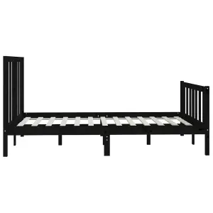 Berkfield Bed Frame Black Solid Wood 120x200 cm