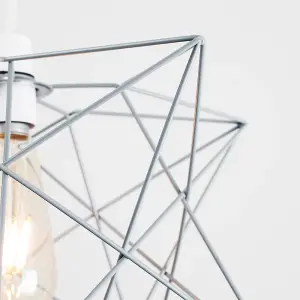 ValueLights Sadira Retro Matt Grey Geometric Star Design Ceiling Pendant Light Shade