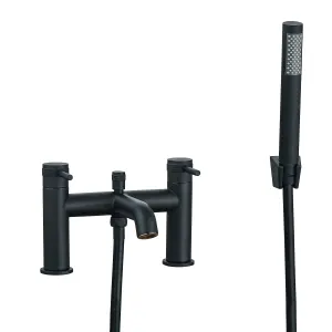 Matt Black Ravello Basin Mono & Bath Shower Mixer Tap Pack Including Waste