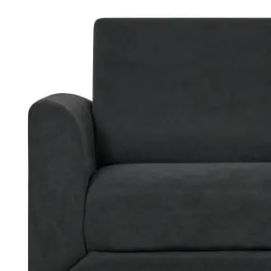 3 Seater Fabric Sofa Black FENES