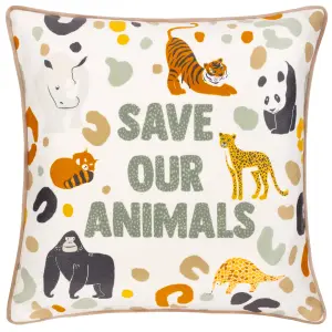 little furn. Wildlife Save Our Animals Piped Feather Rich Cushion