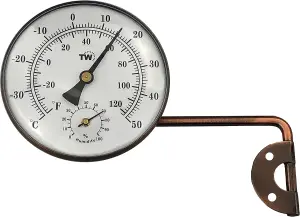 Brass Outdoor Thermometer Hygrometer With Stylish Dial Design Suitable For Outside Temperature and Humidity