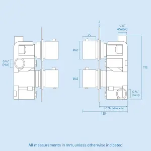 Round Bathroom Thermostatic Shower Mixer Valve Set Ultra Thin Head Solid Brass