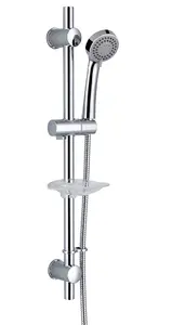 Chrome Single Lever Shower Mixer Exposed / Concealed + Riser Rail 150mm Centres